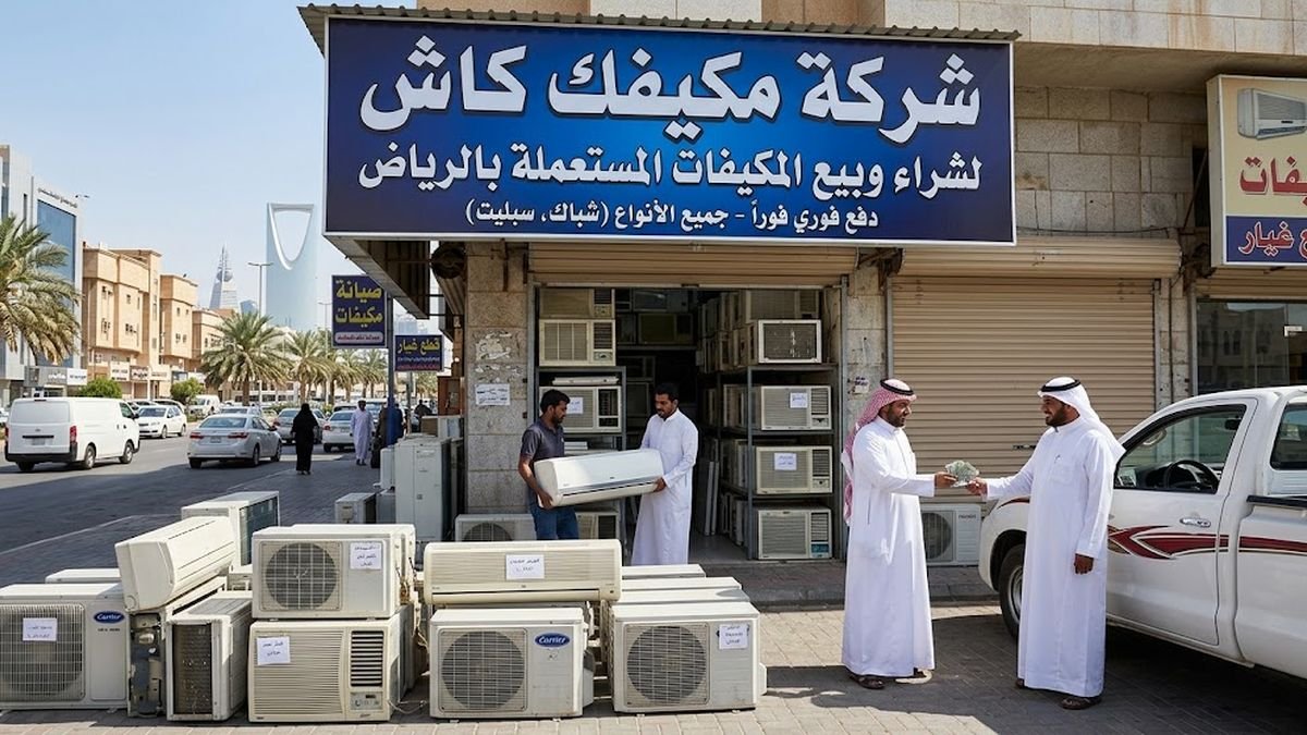 تحميل مكيفات مستعملة وتالفة على شاحنة بالرياض لشرائها